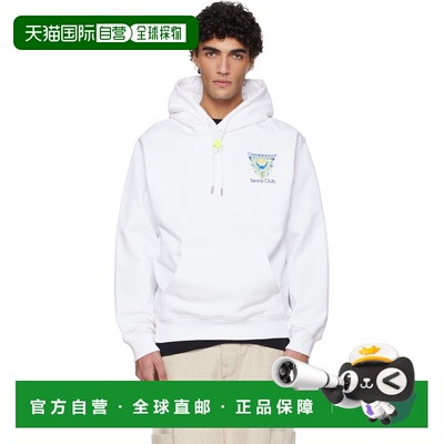 1h可退 香港直邮Casablanca 男士 白色 Tennis Club Icon 连帽衫