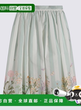 1h可退 香港直邮FENDI 女童半身裙 JFE170ATS5F1SA1 CO 绿色