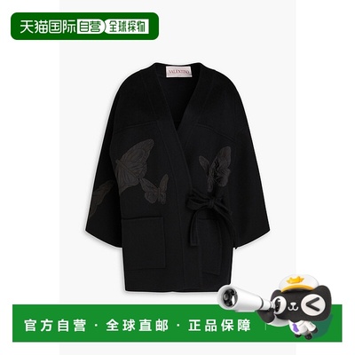 香港直邮valentino 华伦天奴 女士 Shell-trimmed 羊毛羊绒混纺毛