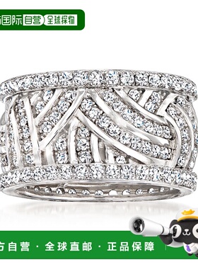自营Ross-Simons 925 纯银 CZ 永恒戒指 - 白色 【美国奥莱】直发