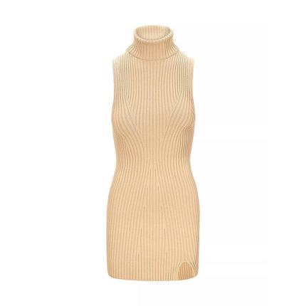 美国直邮Staud Callum 罗纹针织高领迷你连衣裙