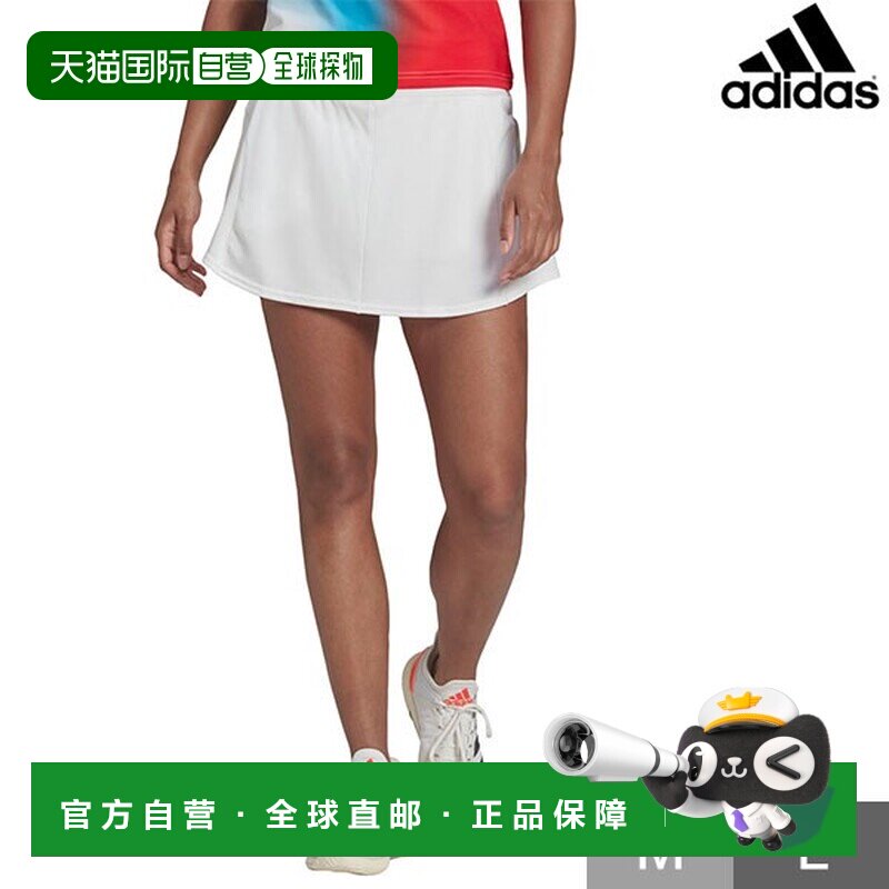 日本直邮阿迪达斯女士白色网球短裙带内衬紧身裤配套半身裙常规版