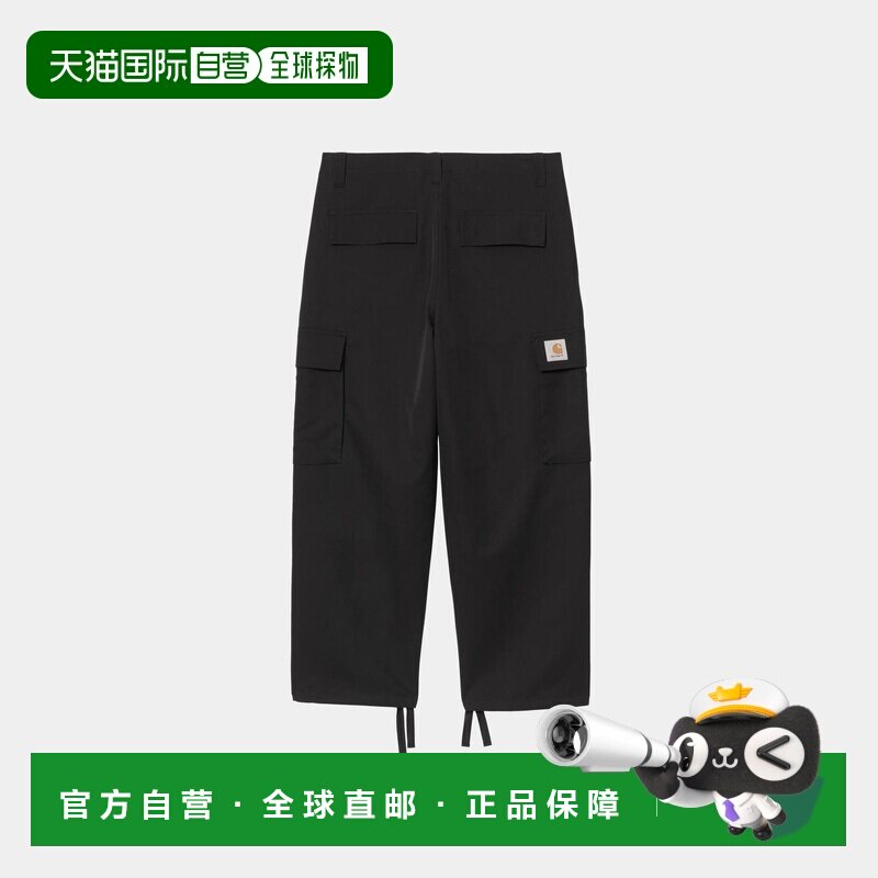 自营欧洲直邮Carhartt WIP Kade男士黑色聚酯纤维直筒工装裤裤子图片