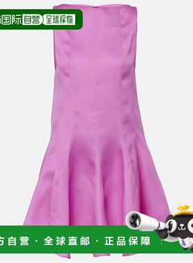 1h可退 香港直邮潮奢 KHAITE 女士 Mags 真丝迷你连衣裙 purple紫