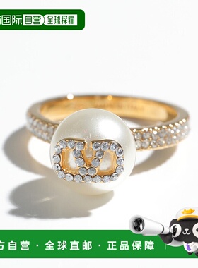 日本直邮VALENTINO 戒指 5W2J0W71 QVS 女士 V 标志珍珠水晶装饰