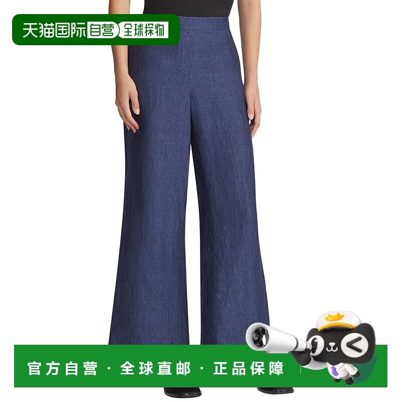 自营Lafayette 148 New York Columbus Cropped Wide Leg Linen P