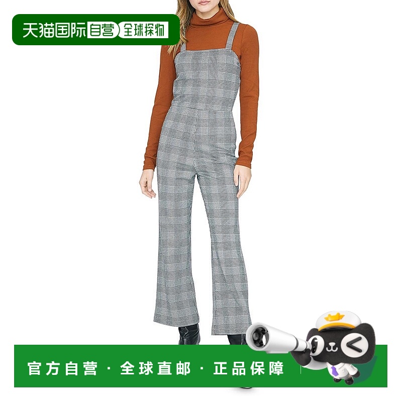 自营 sanctuaryCheck You Later女式喇叭腿格子连身裤-土石检查