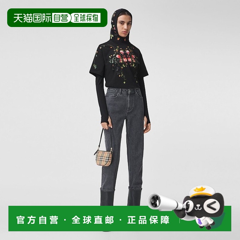 1h可退 香港直邮BURBERRY 女士衬衫 80372951 AW2021 黑色 印花短