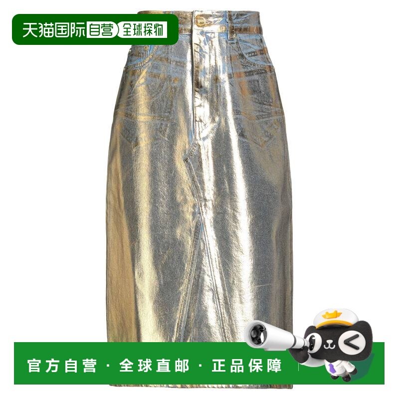 1h可退 香港直邮GANNI 甘尼 女士 牛仔半身裙 metal金属色 舒适时,女装/女士精品,半身裙,淘宝优惠券,粉丝福利购,淘宝优惠卷