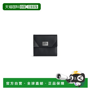 自营欧洲直邮Balenciaga巴黎世家 Rodeo男士黑色logo标识迷你钱包