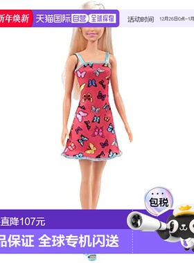 【日本直邮】Barbie 玩偶 芭比娃娃 穿粉色连衣裙款式 HBV05礼物