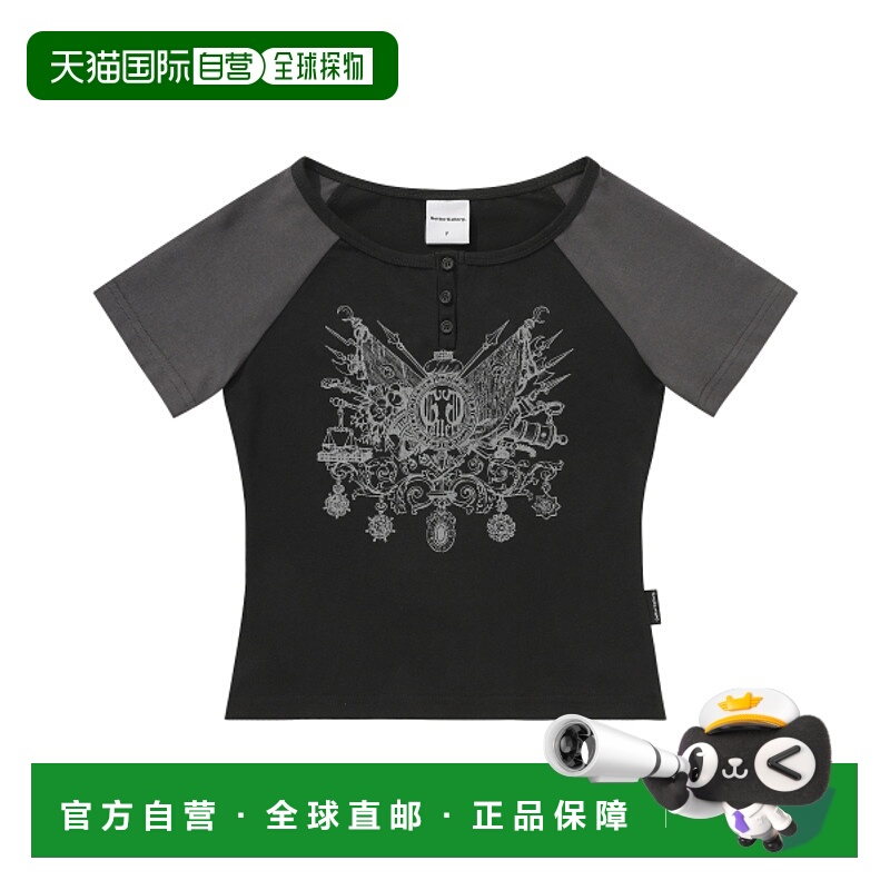 韩国直邮GOTTER GALLERY 女士女装T恤 GT25WSTP07BK GRAPHIC BUTTO