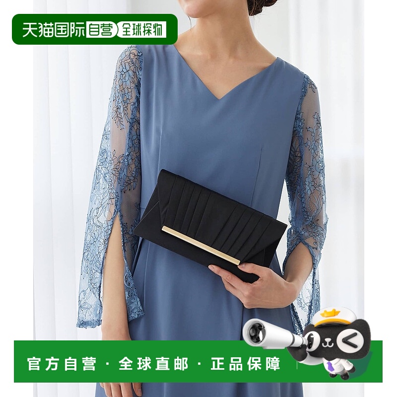 1h可退 日本直邮Edit Sheen女士光泽感褶皱晚宴手拿包 SH23S0034