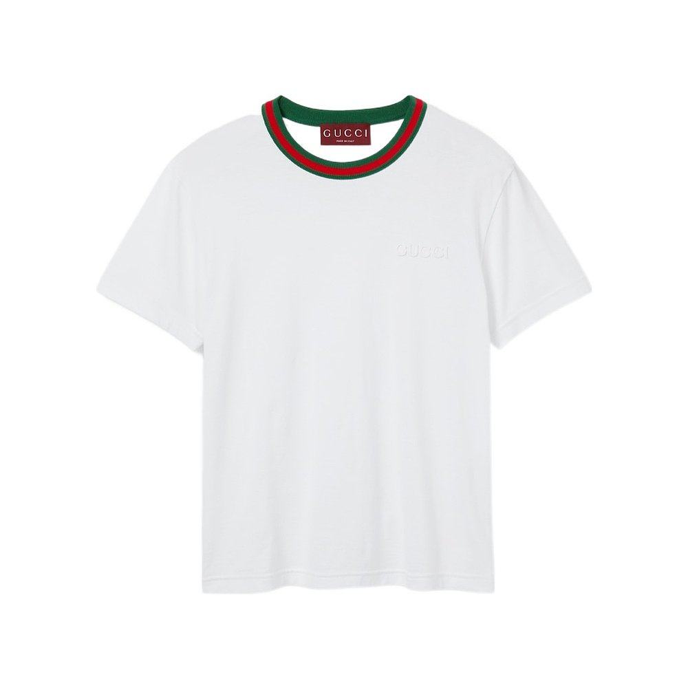 GUCCI 女士T恤 819551XJG5W9692 SS2025 白色 织带T恤