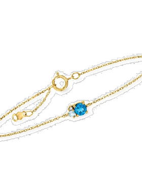 自营 RS Pure by Ross-Simons 伦敦蓝色托帕石手链，配以瑞士蓝色