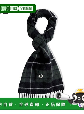 日本直邮FRED PERRY 羊毛格子围巾 黑色 C8137 102 608［C］