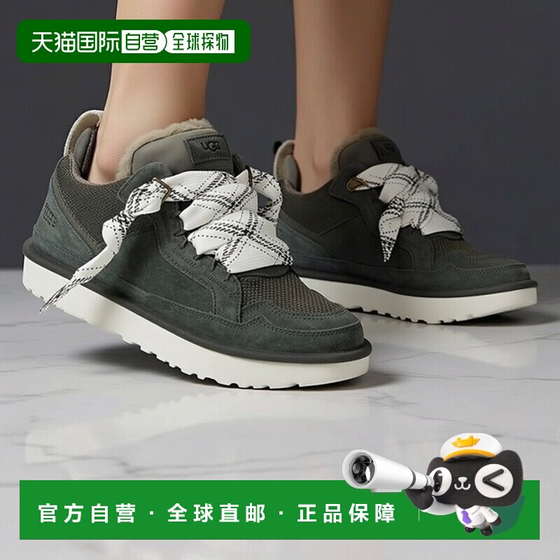 欧洲直邮UGG鞋子女高帮板鞋黑色LOWMEL女鞋运动鞋图片