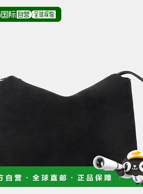 1h可退 香港直邮潮奢 KHAITE 女士 Lina 绒面革斜挎包 black黑色