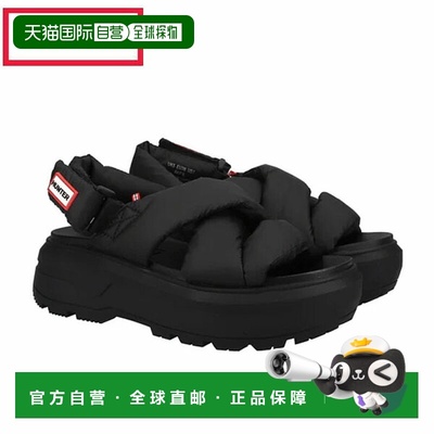 日本直邮Hunter男女通用City Liber Puffed Crossover凉鞋黑色UFD