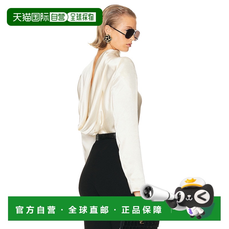 1h可退 香港直邮Saint Laurent 圣罗兰 女士 高领垂褶罩衫 765331