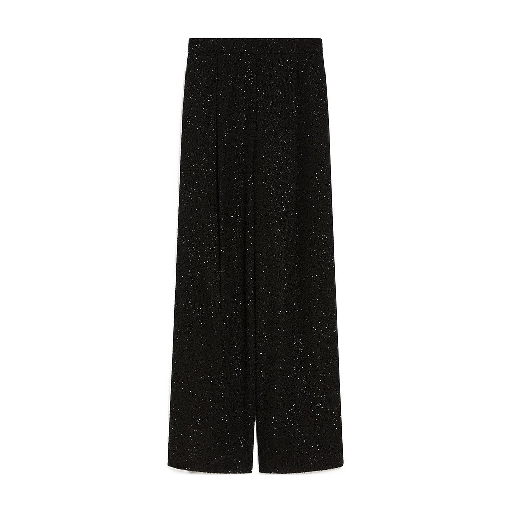 MAX MARA 女士休闲裤 1136054406001 CO 黑色 羊毛混纺长裤