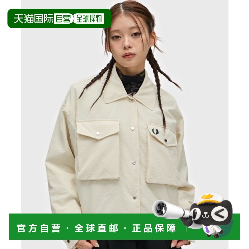 1h可退 日本直邮FRED PERRY 女士 宽松绗缝夹克 半拉链双口袋设计