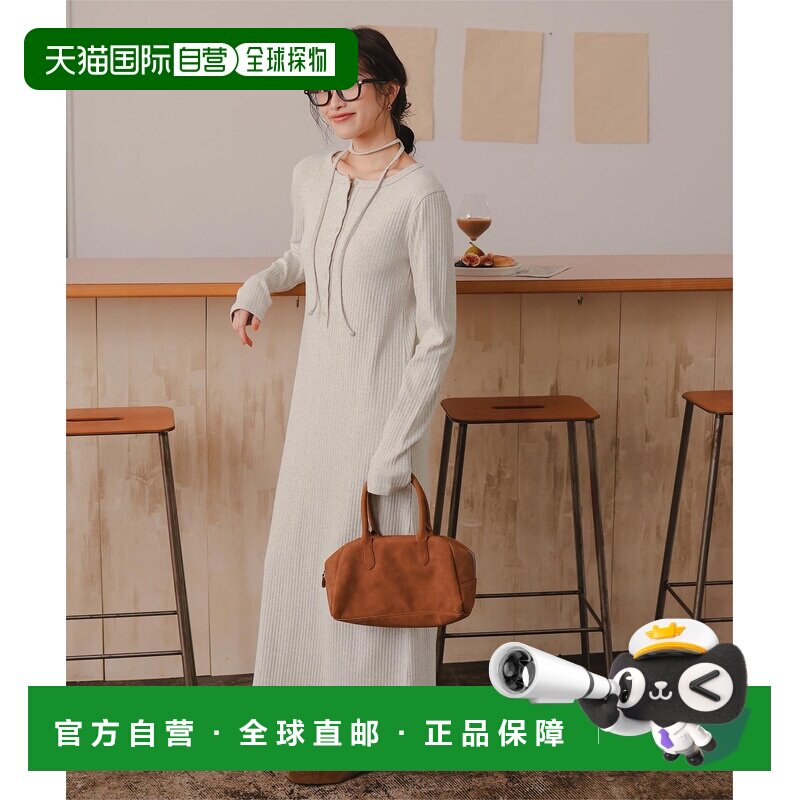 titivate 女装 领口装饰 修身显瘦 立体细坑条连衣裙 AHXT0519