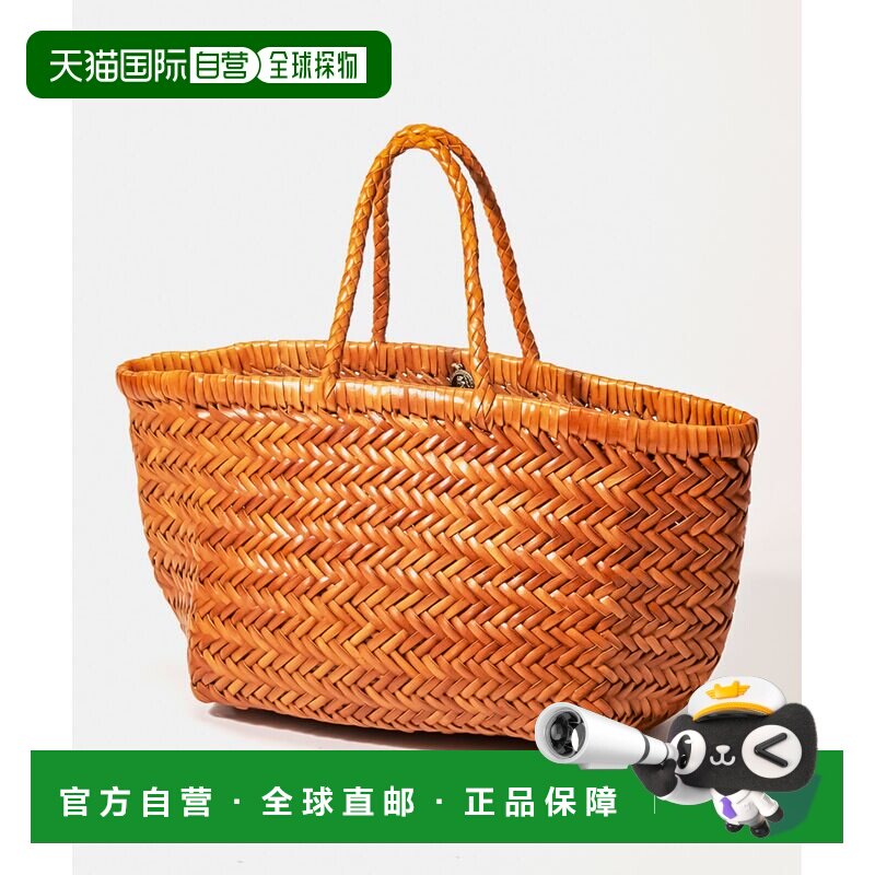 日本直邮DRAGON DIFFUSION竹编拼牛皮革手提包提篮多色可选图片