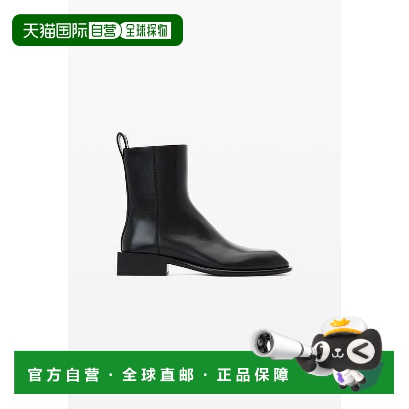 1h可退 【美国直邮】alexander wang throttle 黑色方头牛真皮踝