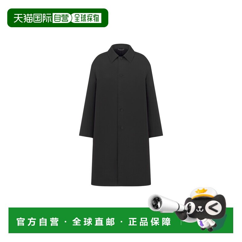 自营欧洲直邮Dior迪奥 男士黑色真丝大衣外套男装