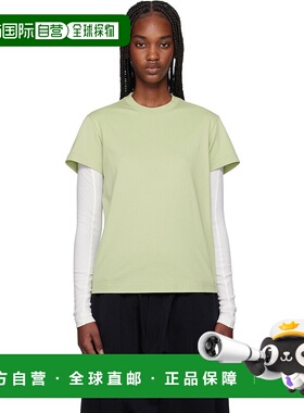 1h可退 香港直邮潮奢 Y-3 女士 绿色 Regular Short Sleeve T 恤