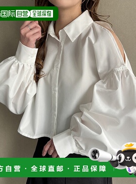 日本直邮JUNOAH 肩缝开口蓬松袖短衬衫 [泡泡袖]JU5602EW05399