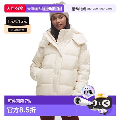 lululemon露露乐蒙女士Wunder Puff系列600蓬5格羽绒夹克羽绒服