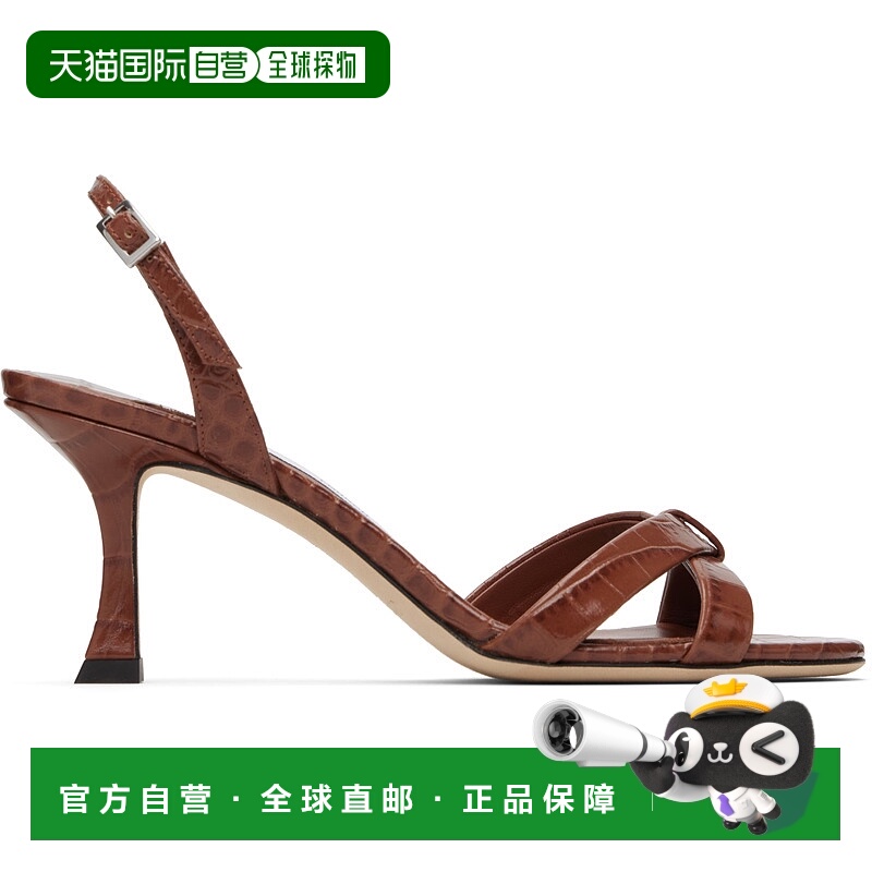 香港直邮Jimmy Choo 周仰杰 女士 黄褐色 Elsy 70 凉鞋 ELSY70