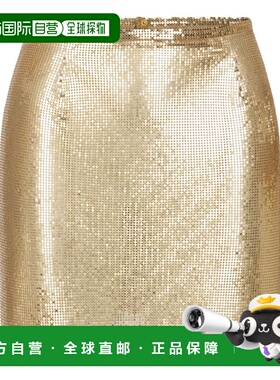 1h可退 香港直邮Rabanne 女士 迷你金属感半身裙 25PIJU012MH0006