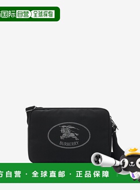 自营欧洲直邮Burberry博柏利 Orkney系列男士黑色聚酯纤维骑士印