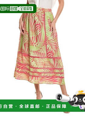 自营nicole miller妮可 米勒蕾丝镶边裙-绿色 美国奥莱直发半身裙