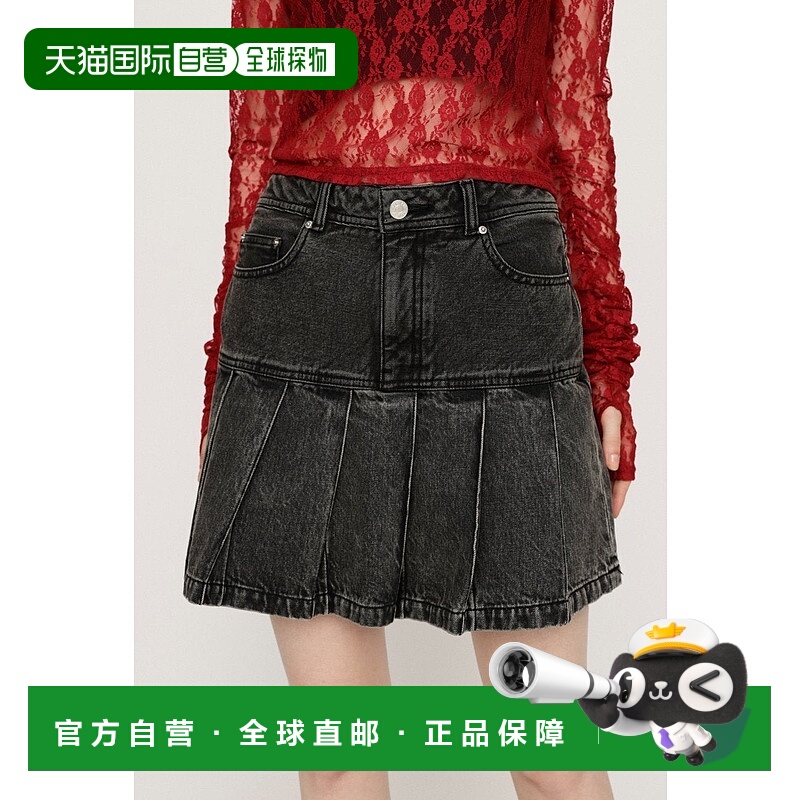 日本直邮SLY J/W OVER DYE百褶牛仔裙子