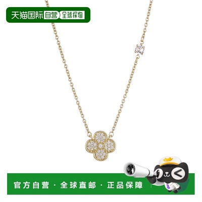 自营adornia14k镀金CZ三叶草项链-金色 美国奥莱直发