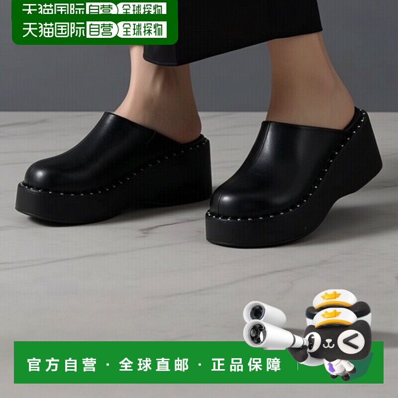日本直邮AZUL BY MOUSSY 女士铆钉装饰平台厚底木屐凉鞋 250ISB55