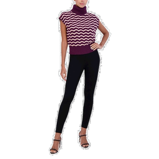 自营 bcbgmaxazria套头毛衣 - 酒色组合 美国奥莱直发高领