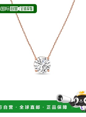 自营diana m.14kt 1ct实验室培育钻石单体吊坠，4叉，圆形，DEF色
