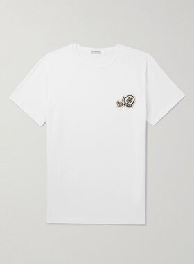 Moncler 盟可睐 男士 Logo-Appliquéd 棉针织T恤 8C000258390Y