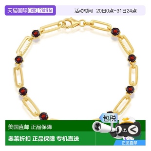 红色 自营 毫米圆形回形针手链 美国奥莱直发 simona纯银