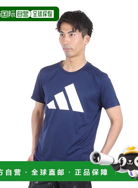 日本直邮adidas-运行它T恤IEJ89-I 跑步衬衫
