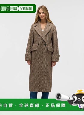 自营nvltWomen’s Retro Bold Chevron Oversized Coat - chocola