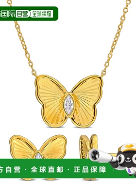 自营Mimi & Max 1/2ct TGW Created White Sapphire Butterfly St