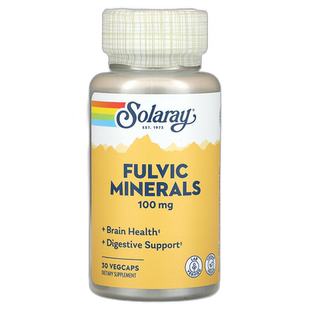 香港直邮Solaray,Fulvic Minerals,100 毫克,30 粒素食胶囊