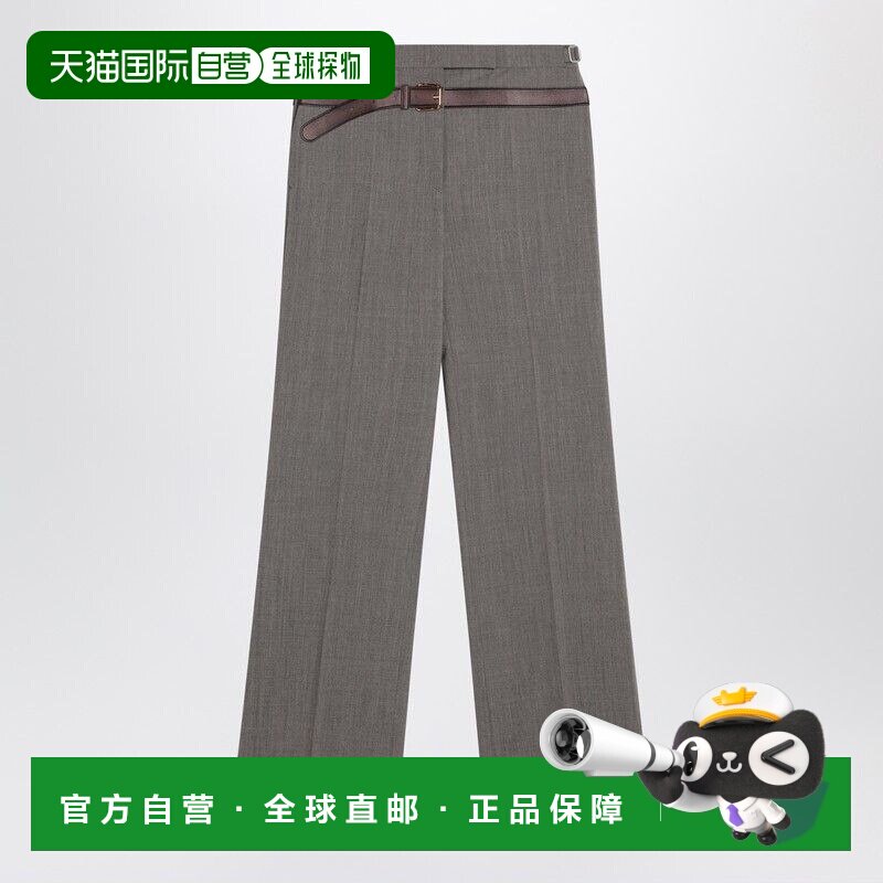 1h可退 香港直邮Prada 普拉达 女士 TROUSERS 羊毛混纺印花皮带 P