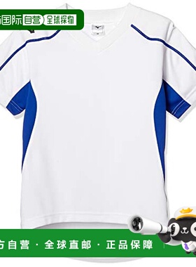 【日本直邮】Mizuno美津浓 足球服短袖衫P2MA8120儿童 白/蓝 130